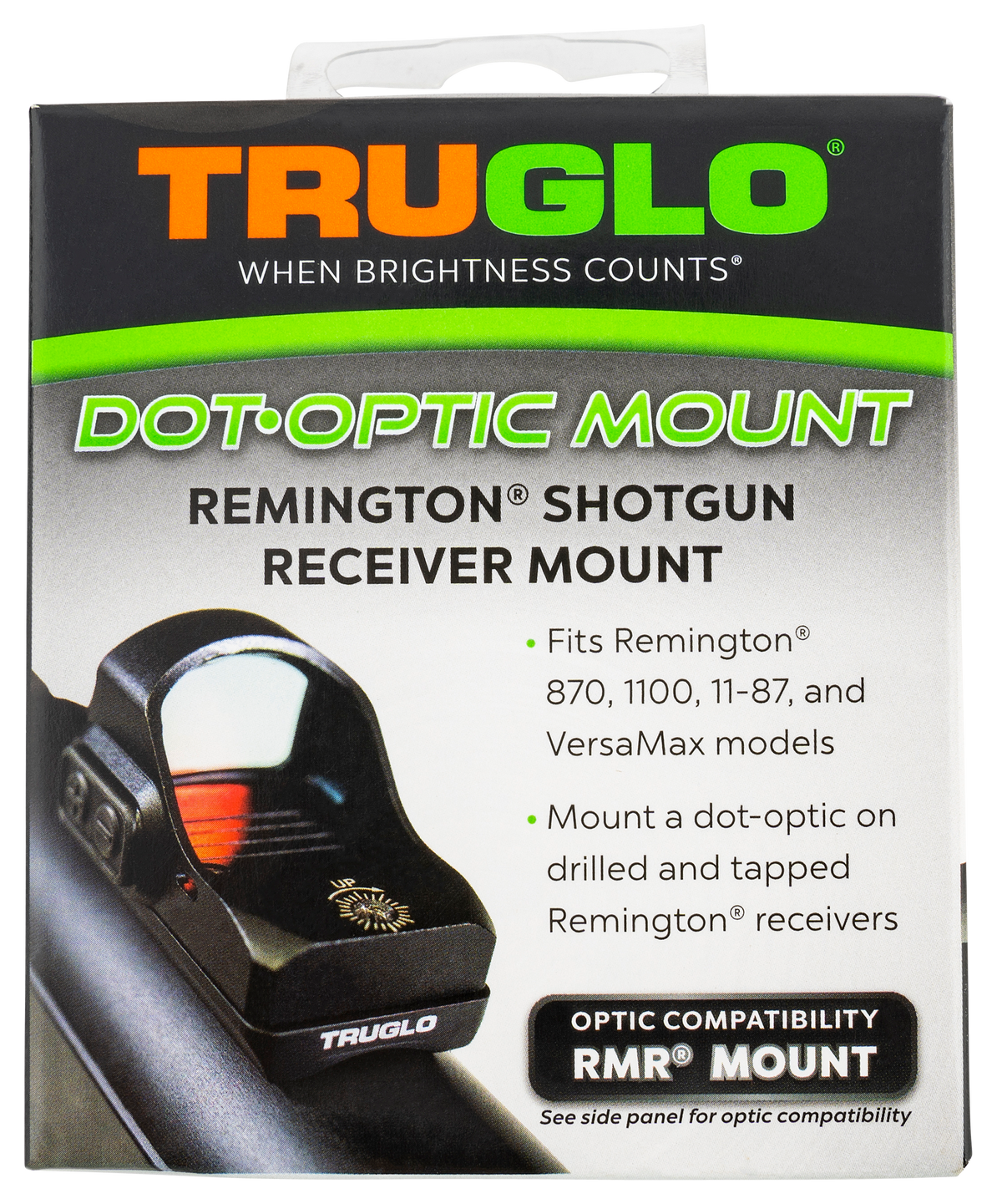 TruGlo TG8955R2 Shotgun Receiver Mount Black Remington 870/1100/11-87/VersaMax Trijicon RMR