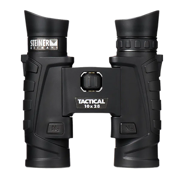 Steiner T1028 Tactical 10x28mm Roof Prism Binocular - Fast-Close Focus, Black Rubber Armor