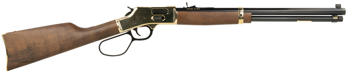 Henry H006GCL Side Gate 45 Colt (LC) 20" 10+1 Lever-Action Rifle - Large Loop, Polished Brass Receiver
