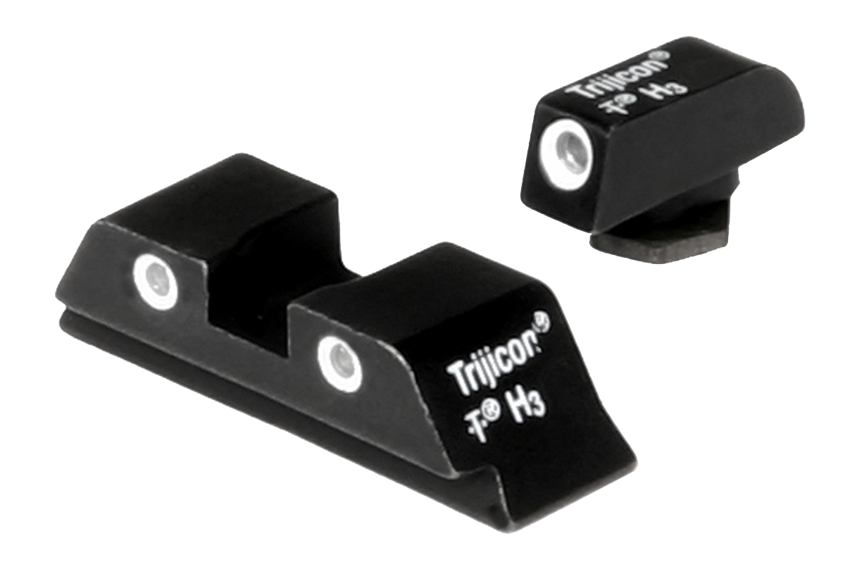 Trijicon Bright & Tough Night Sights 3-Dot Tritium Green/White Outline - Glock 17/17L/19 Standard Frame