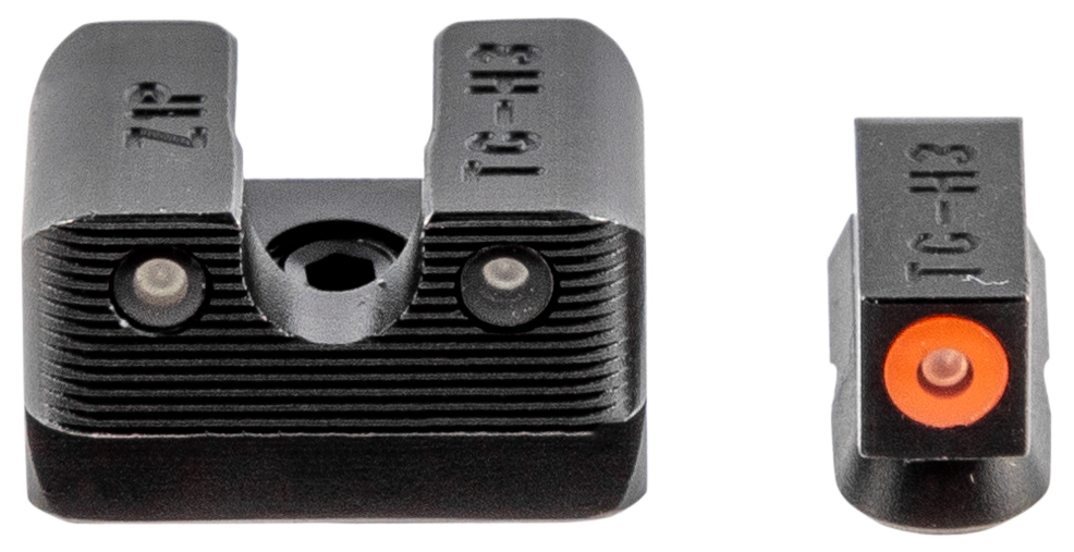 TruGlo Tritium Pro CZ 75 Green Tritium Orange Outline Night Sight Set - Black Nitride