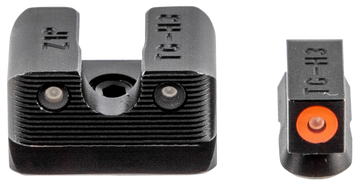 TruGlo Tritium Pro CZ 75 Green Tritium Orange Outline Night Sight Set - Black Nitride