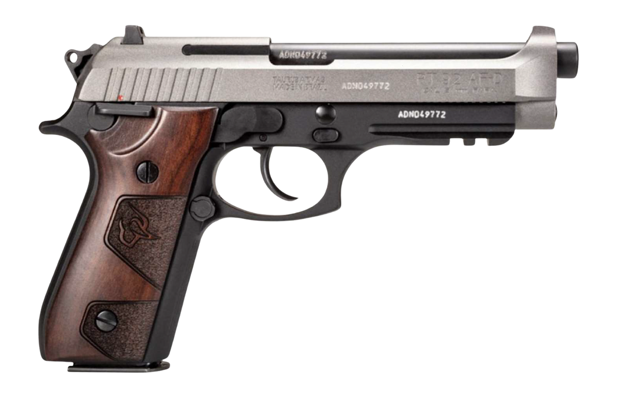 Taurus PT92 9mm Luger 17+1 5" Semi-Auto Pistol - Black/Tungsten Cerakote, Wood Grips