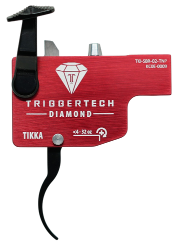 TriggerTech Diamond Tikka T3/T3x/T1x Single-Stage Curved Trigger - Right Hand - Black/Red