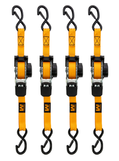 Muddy MUD-RRS10 1" x 10' Retractable Ratchet Straps 4-Pack - Orange