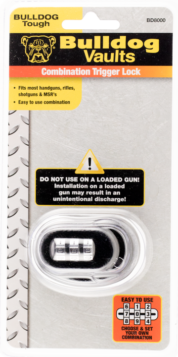 Bulldog BD8000 Trigger Lock Combination Black Metal - Fits Handgun/Rifle/Shotgun