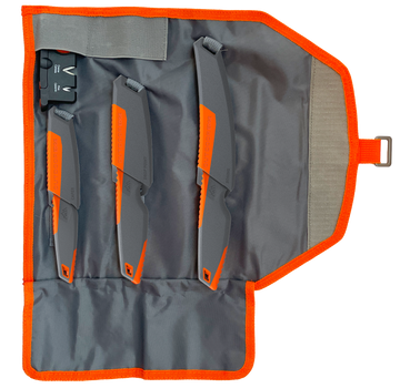 Outdoor Edge Vantex 3.50"/3"/5" Fixed Blade Drop Point/Caping/Boning 7Cr17MoV SS Glass-Filled Nylon Handle 4-Pc Knife Set