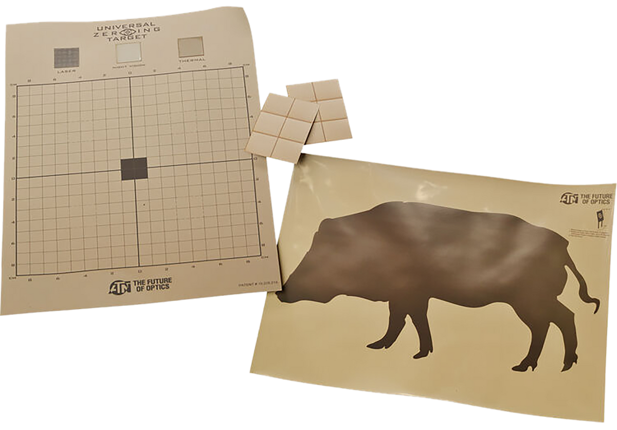 ATN Thermal Target Kit Boar Paper 30" x 24" Brown - 12 Plasters / 2 Targets