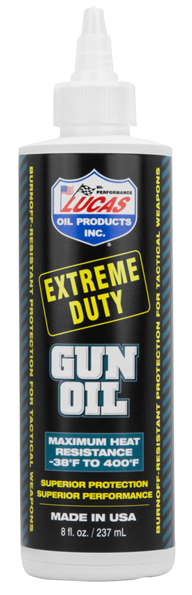 Lucas Oil 10870 Extreme Duty Gun Oil 8 oz Squeeze Bottle - High Heat Lubricant