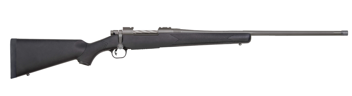 Mossberg Patriot 450 Bushmaster 20" 4+1 Bolt-Action Rifle - Stainless Cerakote Fluted Threaded Barrel, Black Synthetic Stock