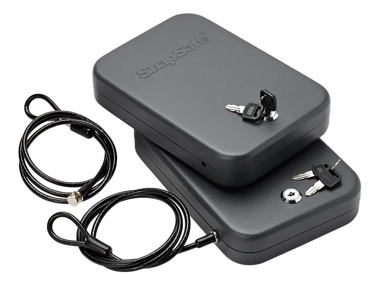 SnapSafe 75201 Lock Box Large Keyed Alike 2-Pack Black 16 Gauge Steel Pistol Safe