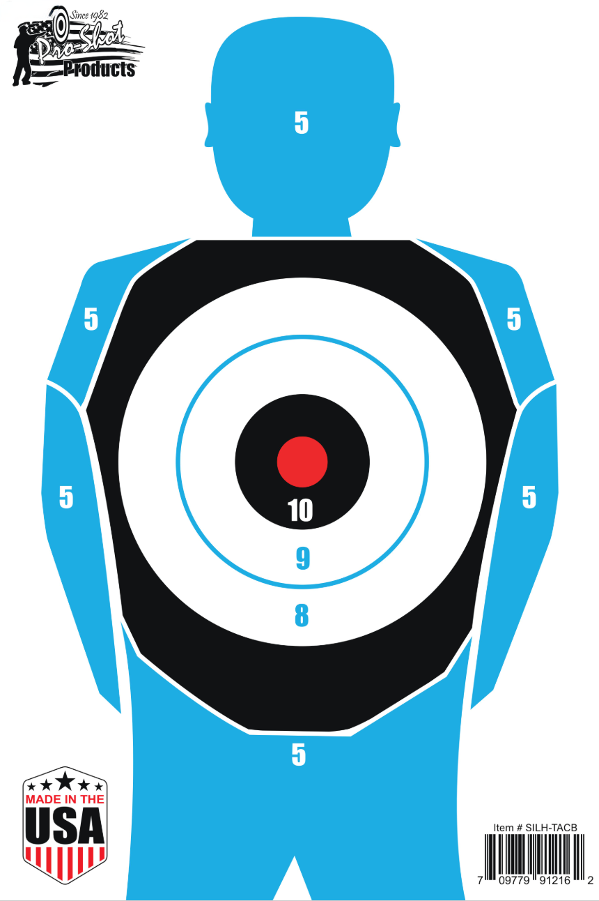 Pro-Shot Silhouette Tact 12" x 18" Heavy Paper Tactical Target - 4 Pack