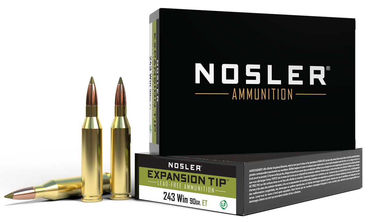Nosler E-Tip .243 Winchester 90gr Lead-Free 20rd - Box or Case