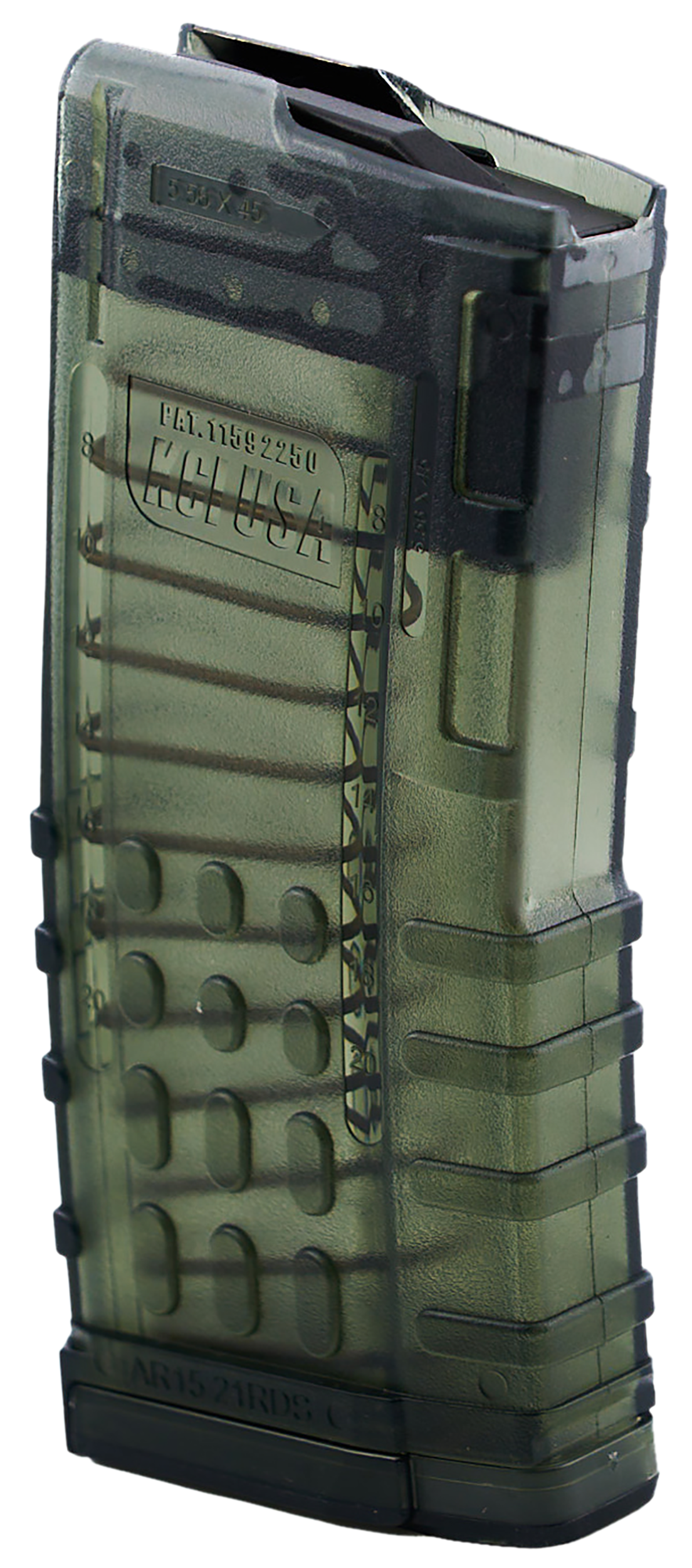 KCI USA KCIMZ066 AR-15 .223 Rem/5.56x45mm NATO 21rd Translucent Smoke Polycarbonate Magazine