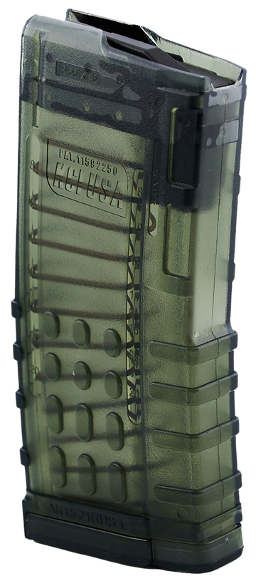 KCI USA KCIMZ066 AR-15 .223 Rem/5.56x45mm NATO 21rd Translucent Smoke Polycarbonate Magazine