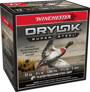 Winchester Ammo Drylok Super Steel Magnum 12 Gauge 3.5" 1-9/16 oz #2 Shot - Box or Case