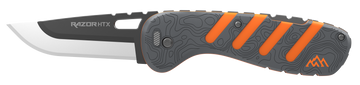Outdoor Edge Razor HTX 3" Folding Plain 420J2 SS Gray/Orange Handle Hunting Knife