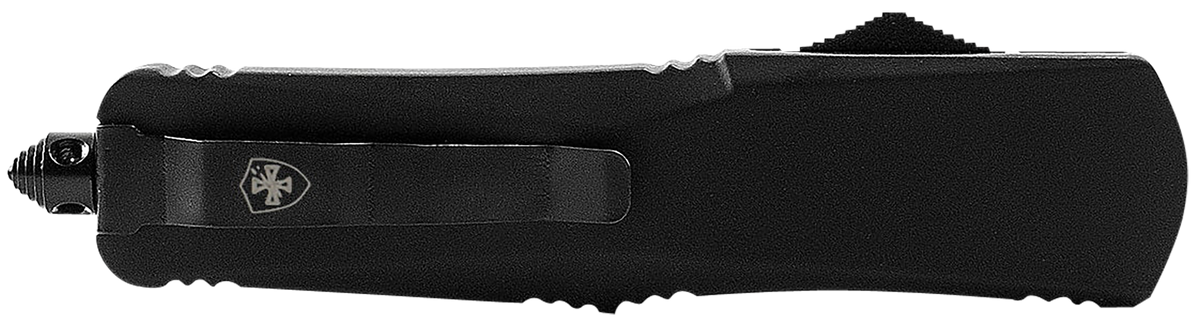 Templar Knife LBR331 Gen II Large 3.50" OTF Drop Point Plain 440C Black Oxide Stonewashed 5.25" Black Aluminum/Rubber Handle