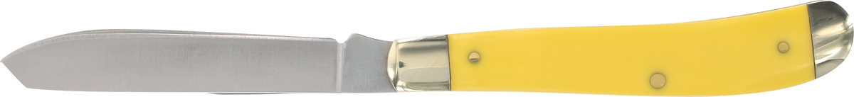 Old Timer Gunstock Trapper 3" 2-Blade Plain Stainless Steel Yellow Folding Knife