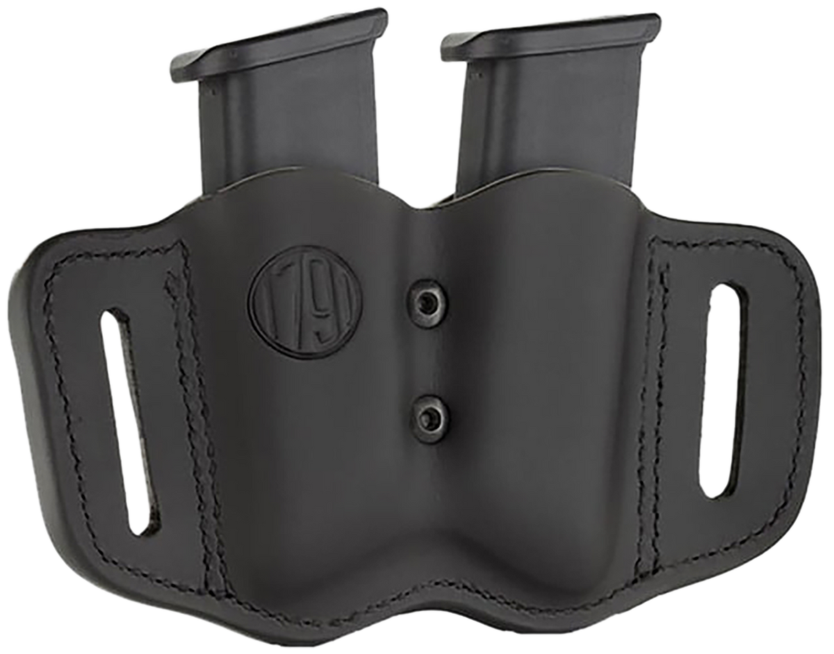 1791 Gunleather MAG-F 2.2 Double Mag Holster Stealth Black Leather Belt Slide