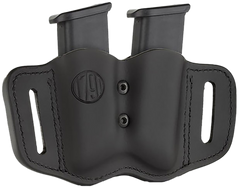 1791 Gunleather MAG-F 2.2 Double Mag Holster Stealth Black Leather Belt Slide
