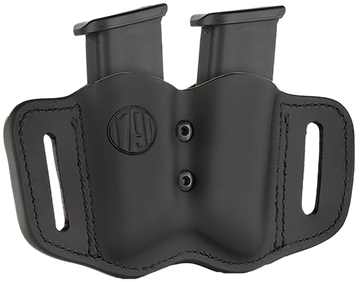 1791 Gunleather MAG-F 2.2 Double Mag Holster Stealth Black Leather Belt Slide