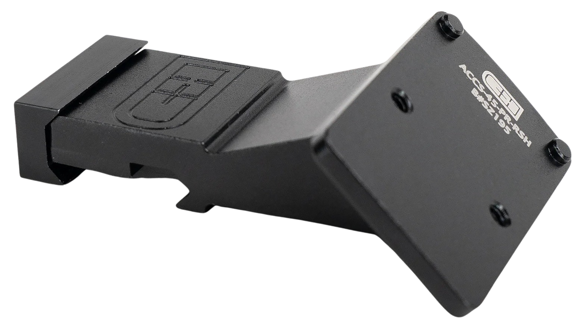 C&H Precision PR45RSH 45 Degree Offset Picatinny Mount for Trijicon RMR/SRO - 2 in Black Aluminum