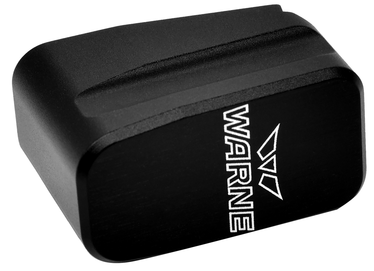 Warne MEG43X2BLK Magazine Extension 9mm Luger +2 Rds for Glock 43X/48 - Black