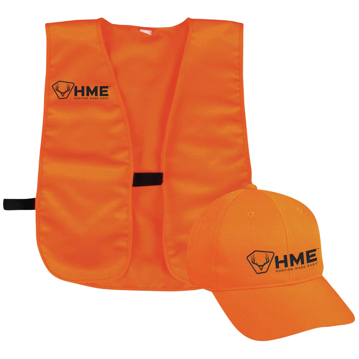 HME Safety Vest and Cap Blaze Orange OSFA 100% Polyester