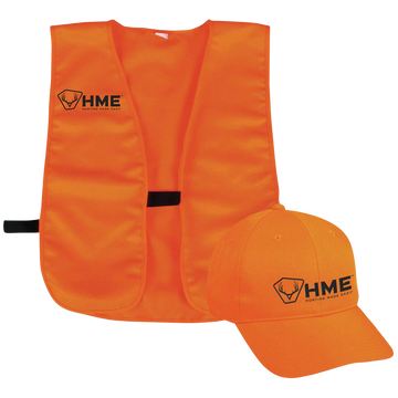 HME Safety Vest and Cap Blaze Orange OSFA 100% Polyester