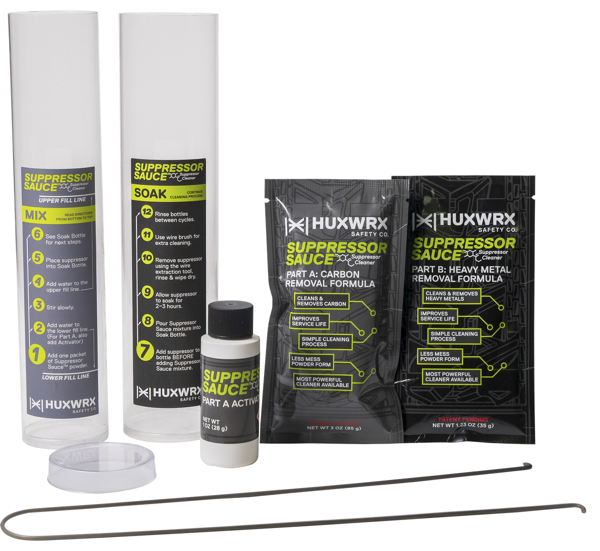 Huxwrx Suppressor Sauce 3202 Cleaning Kit - 2-Part Carbon & Heavy Metal Formula