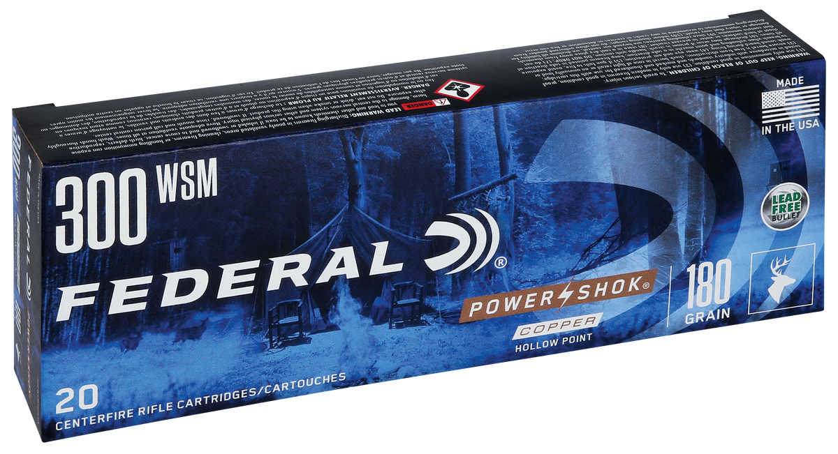 Federal Power-Shok 300 WSM 180gr Copper Hollow Point 20 Rd - Box or Case