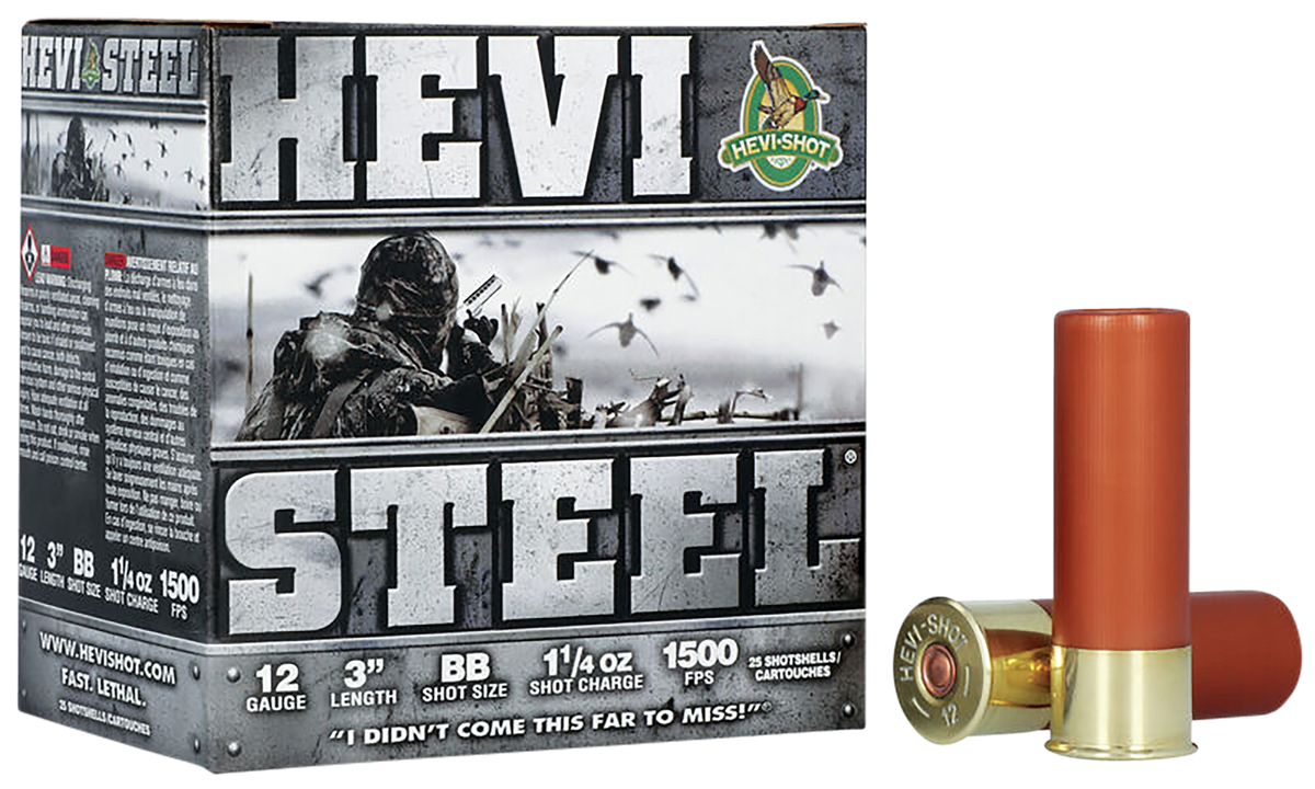 Hevishot HEVI-Steel 12 Gauge 3" 1-1/4 oz BB Shot 1500 fps - Box or Case