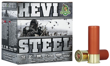 Hevishot HEVI-Steel 12 Gauge 3" 1-1/4 oz BB Shot 1500 fps - Box or Case