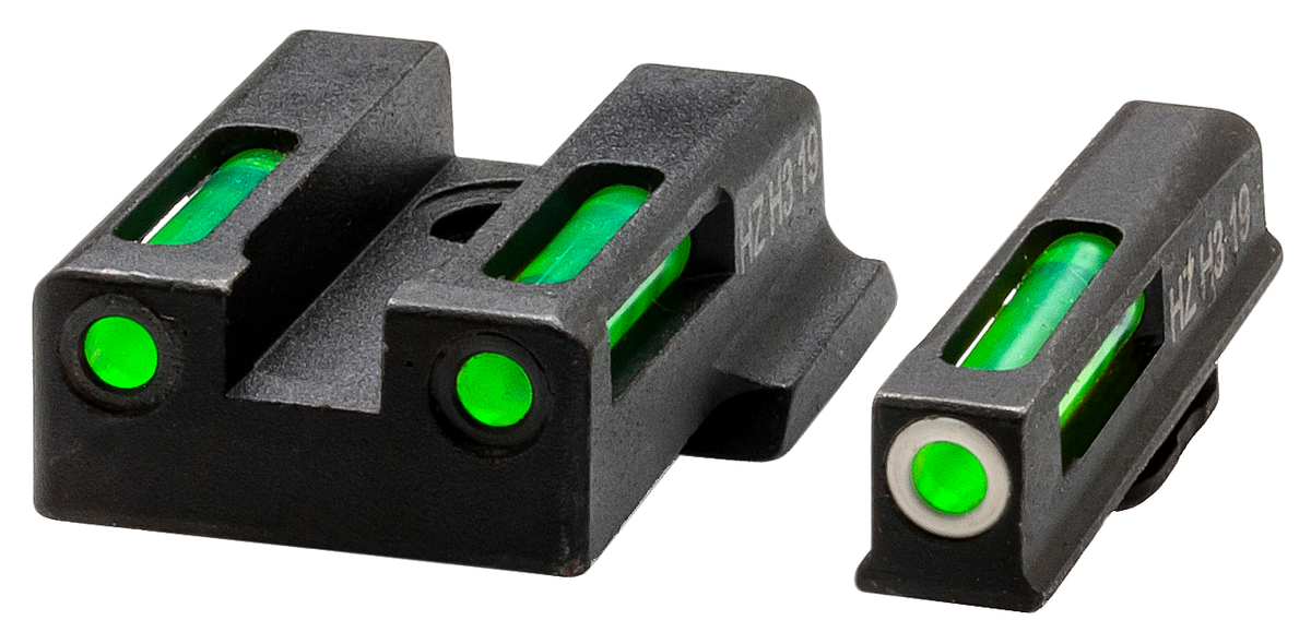 HiViz EZN321 LiteWave H3 Sight Set for S&W M&P 380 Shield EZ - Green Tritium Front/Green Fiber Optic Rear