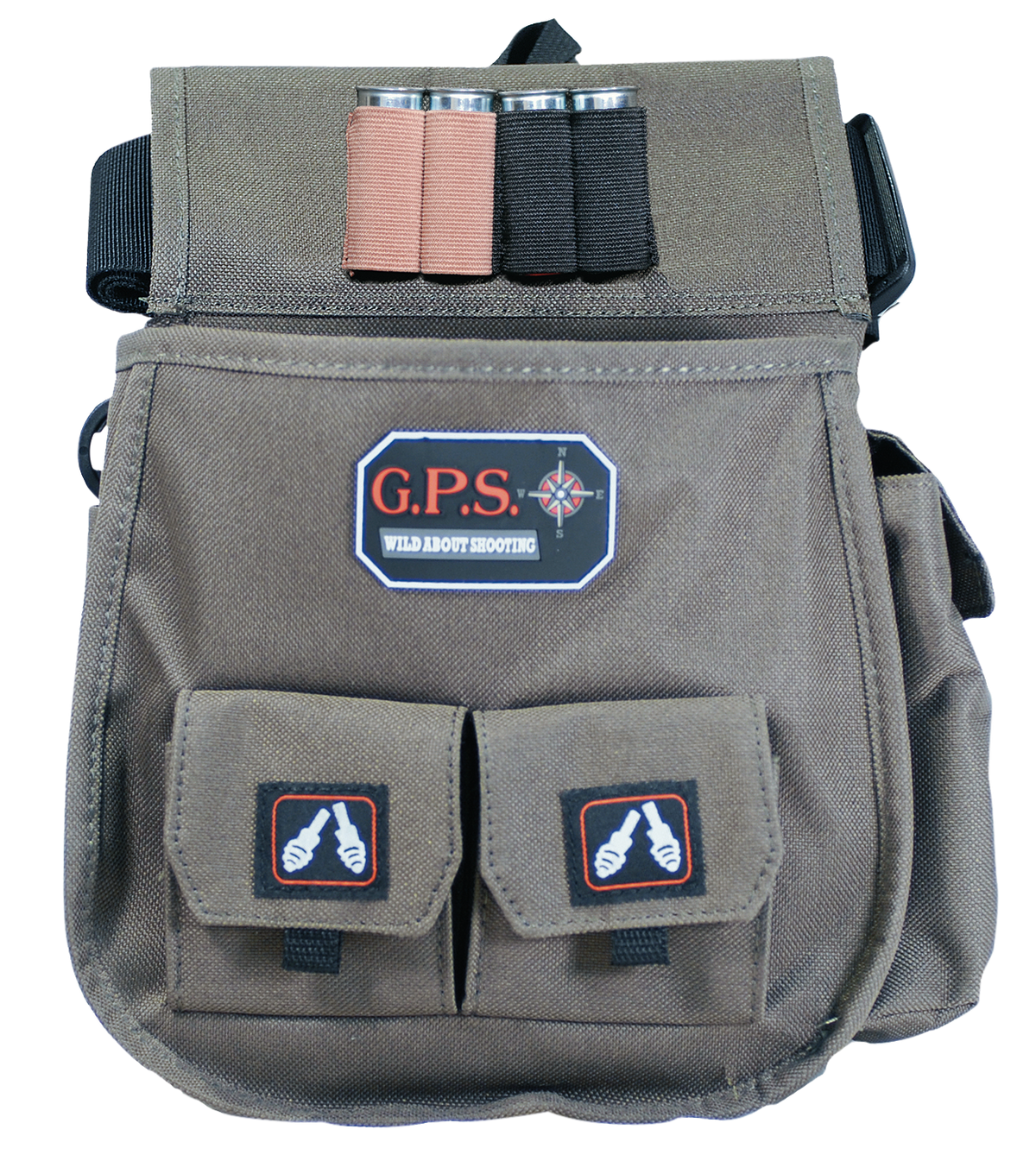 G Outdoors 1093CSP Deluxe Double Shotshell Pouch Olive 30-52" Belt