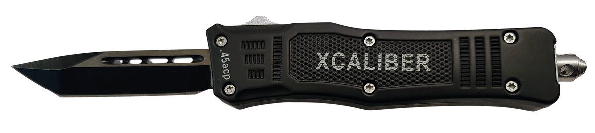 Xcaliber Knife Company 45 ACP Small 2.75" OTF Tanto Plain 440C SS - 3.91" Steel Handle