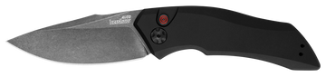 Kershaw Launch 1 3.4" Automatic Folding Drop Point Plain CPM 154 BlackWash - Black Aluminum