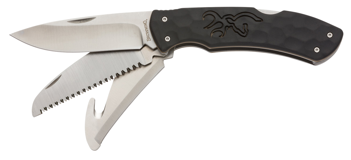 Browning Primal Kodiak Slim 3.75" 3-Blade 8Cr13MoV Folding Lockback Hunting Knife