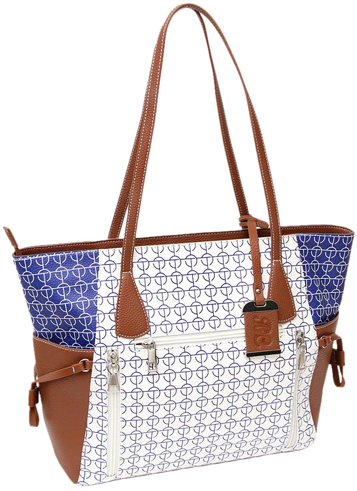 Bulldog BDP-086 Concealed Carry Tote Purse with Holster - White/Blue