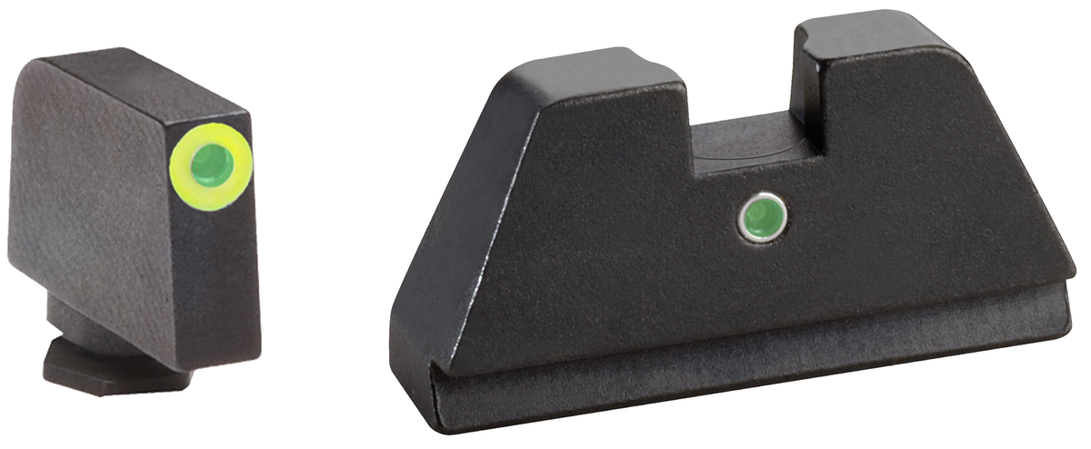 Ameriglo GL391 Optic Compatible Sight Set for Glock XL Tall - Green Tritium LumiGreen Outline Front / Green Tritium i-Dot Rear