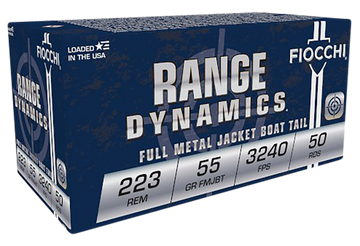 Fiocchi 223A Range Dynamics .223 Rem 55gr Full Metal Jacket Boat Tail - Box or Case
