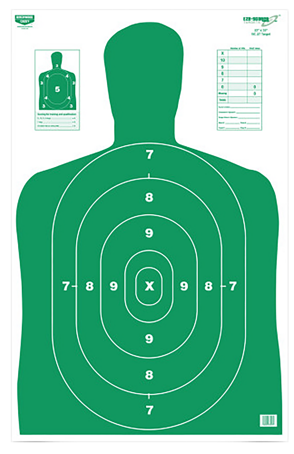 Birchwood Casey EZE-Scorer BC-27 Silhouette Paper Target 23" x 35" Green 100/Pkg
