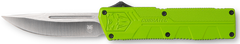 CobraTec Lightweight 3.25" OTF Drop Point Plain D2 Steel Blade Zombie Green Aluminum Handle