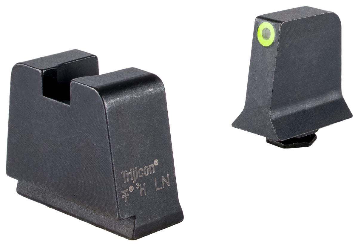Trijicon GL243-C-601147 Suppressor/Optic Height Sights Green Tritium Yellow Outline Front - Black/Blank Rear - Glock 42/43/43X/48