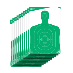EZ-Aim 15204 Silhouette Paper Hanging Target 12" x 18" Green/White - 10 Pack