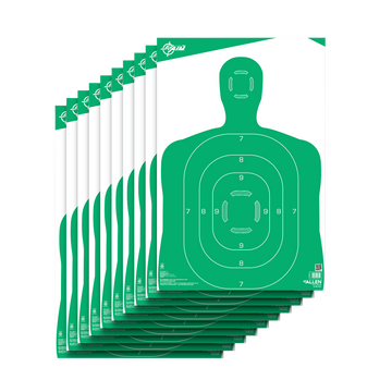 EZ-Aim 15204 Silhouette Paper Hanging Target 12" x 18" Green/White - 10 Pack