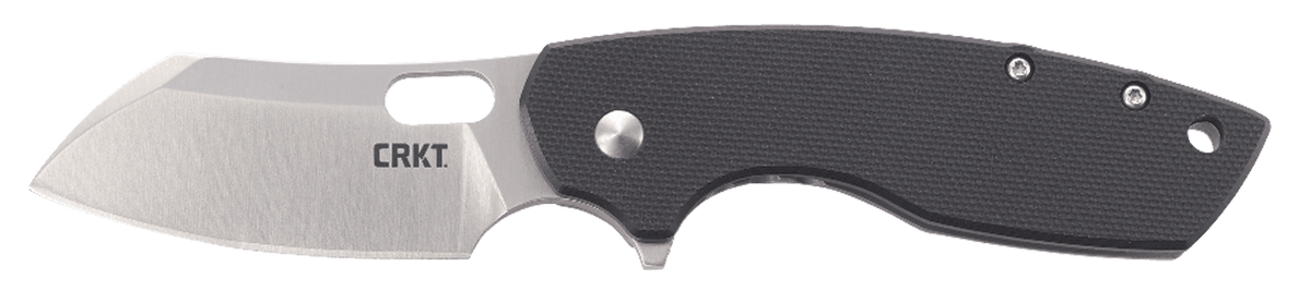 CRKT Pilar Large 2.67" Folding Plain Satin 8Cr14MoV Black G10 Handle