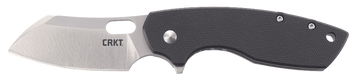CRKT Pilar Large 2.67" Folding Plain Satin 8Cr14MoV Black G10 Handle