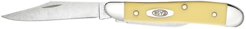 Case 00030 Peanut 2.10"/1.53" Clip/Pen Chrome Vanadium Yellow Synthetic Folding Knife